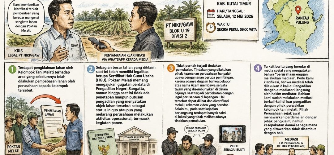 Klarifikasi PT NIKP/GAWI Terkait Sengketa Lahan dengan Poktan Melati di Rantau Pulung